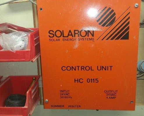 This is a type of solar heating system from the late 70's. Sometimes as inspectors we find things that we just can't inspect!The seller told his realtor that the system is a forced air system with a large room full of stones in the basement where the hot air, which is heated up in the solar panels, is blown. The stones heat up in the daytime and are used as a source of heat at night.